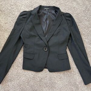Express Black Single-Button Tailored Blazer